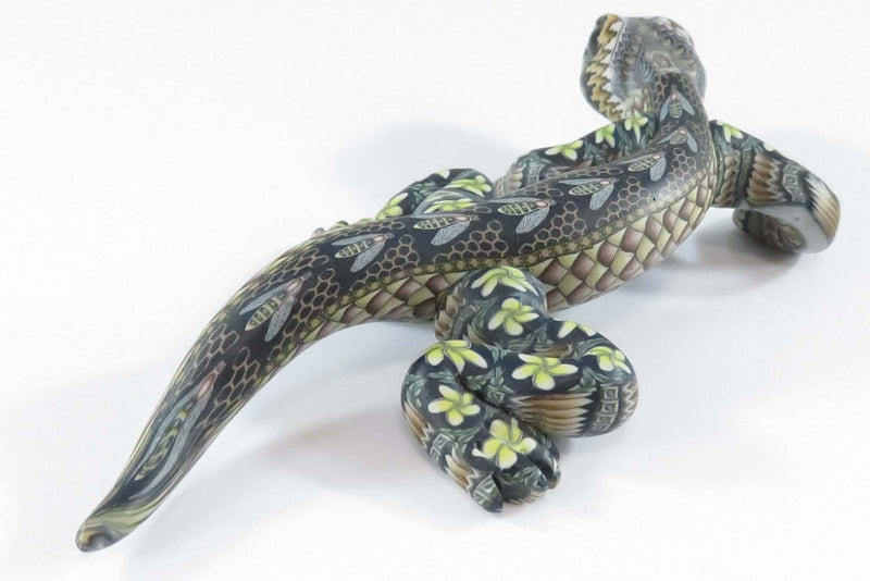 2004 Fimo Creations Jon Anderson Polymer Clay Gecko Figure 4"