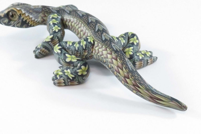 2004 Fimo Creations Jon Anderson Polymer Clay Gecko Figure 4"