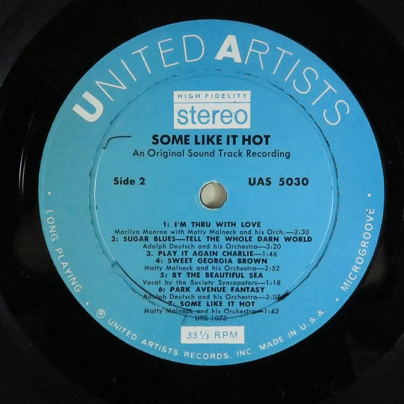Marilyn Monroe and Others Some Like it Hot 1959 Stereo United Artists UAS 5030 Vinyl LP