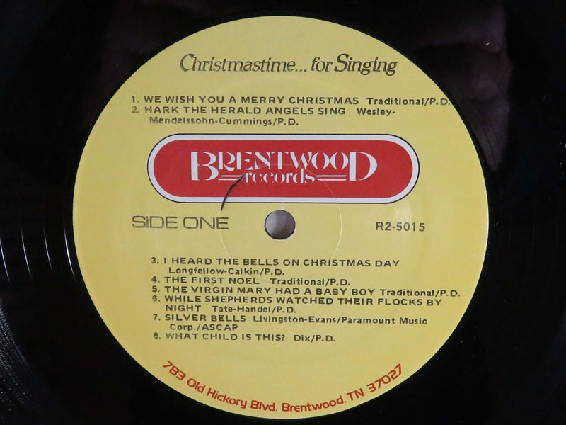 Christmastime For Singing Sing-a-long Stereo Sung by Bridge Brentwood Records R2-5012 Vinyl LP