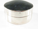 1919 Sterling Silver Moss Agate Levi & Salaman Round Trinket Box, Mint Box, Pill Box product image for Just Stuff I Sell, clear front view, neutral background, original listing photo, optimized descriptive alt text, centered composition variant 3