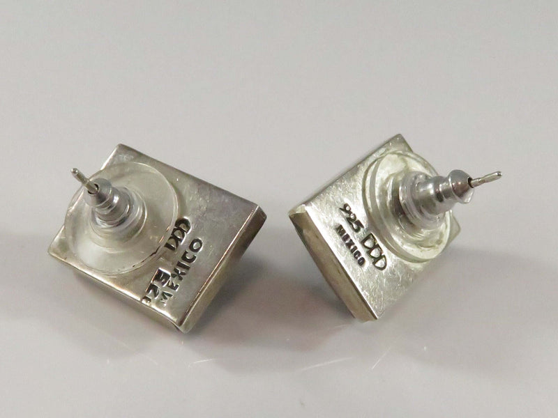 Dominique Dinouart Sterling Silver Geometric Post Earrings Southwestern Taxco 92