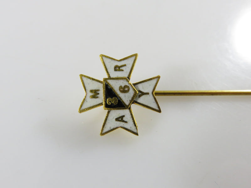 Mary Commandery No. 36 Knights Templar Philadelphia PA Antique Enamel Stick Pin