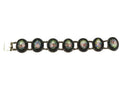 Antique Grand Tour Sterling Silver Micro Mosaic Floral 7 Link Onyx Slab Bracelet product image for Just Stuff I Sell, clear front view, neutral background, original listing photo, optimized descriptive alt text, centered composition