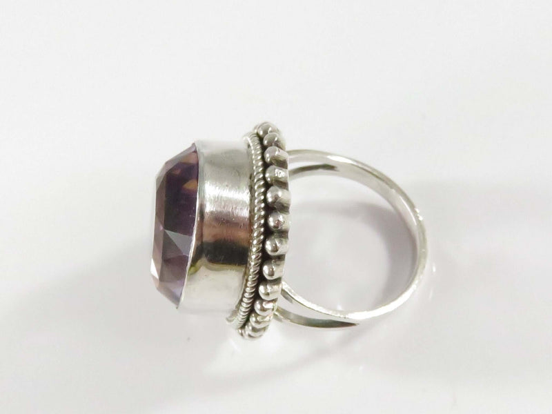 Large Haute Couture 30 Carat Lavender Amethyst Sterling Silver Cocktail Ring Size 10.25