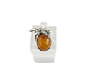 Vintage Sterling & Baltic Amber European Style Finger Ring Size 6 — Jewelry & Watches:Vintage & Antique Jewelry:Fine:Retro, V