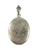 Tarnish Damaged Sterling Silver Victorian Hair Memento Pendant 1 7/8" x 1 1/16" product image for Just Stuff I Sell, clear front view, neutral background, original listing photo, optimized descriptive alt text, centered composition