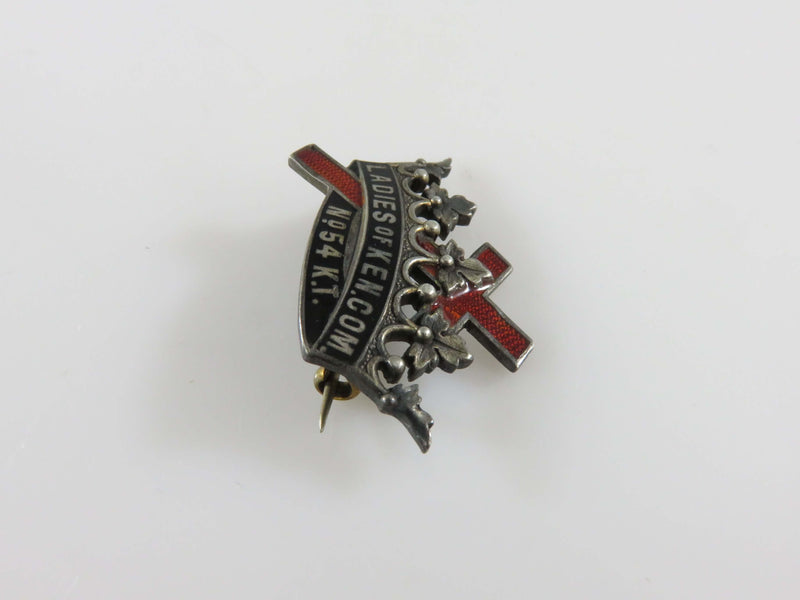 Ladies of Ken.Com Knights Templar Commandery No 54 Silver Enamel Pin