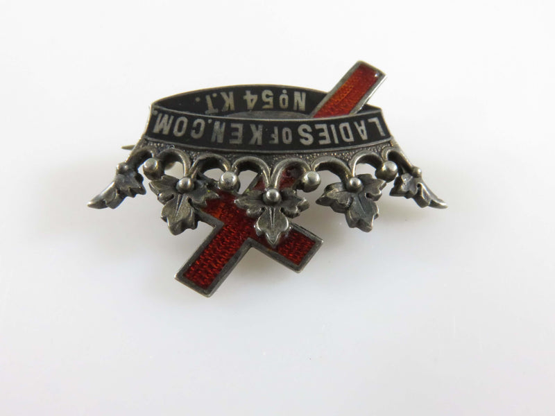 Ladies of Ken.Com Knights Templar Commandery No 54 Silver Enamel Pin