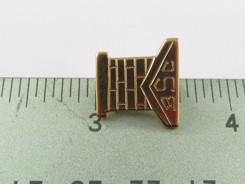 Vintage 1949 14K 3.2g Gold Pin Handmade by Kriz Roof Chimey BSC - Signed G.J.C.Mc