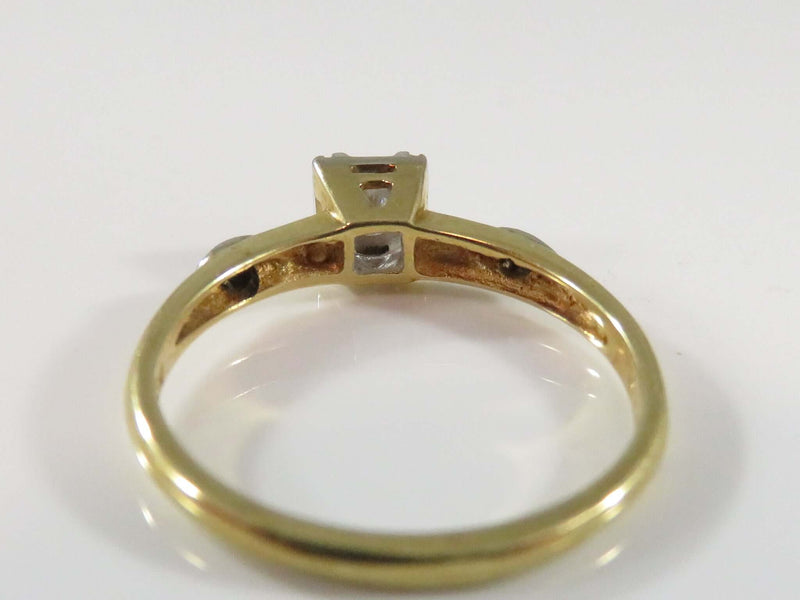 Affordable Diamond Engagement  Promise Ring 14K Yellow Gold Illusion Setting Size 6.25