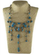 Vintage Unusual Harry Spencer Navajo Sterling Silver Turquoise Festoon Bib Style Necklace