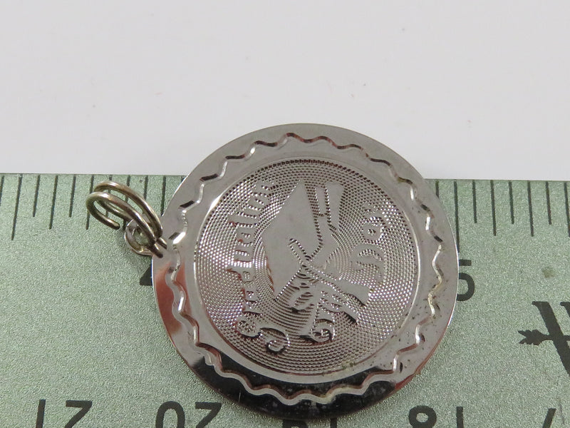 Vintage Sterling Silver Round Graduation Day Charm SAS Sterling