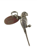Vintage Parrot Jungle Parrot Sterling Silver Charm With Original Plate — Sterling Silver, Silver — front view