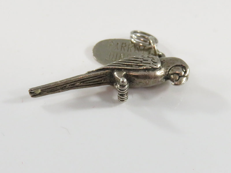Vintage Parrot Jungle Parrot Sterling Silver Charm With Original Plate