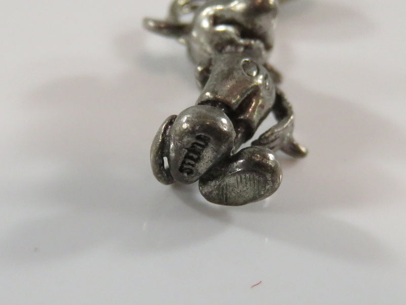 Vintage Mickey Mouse Sterling Silver Charm With Walt Disney Prod Tag