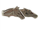 Vintage Swank Racing Horses Tie Bar 1 1/4" ID Wide Slide On Tie Clip Brushed Metal — Jewelry & Watches:Men's Jewelry:Cufflink