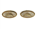 Vintage Oval Bass Fishing Themed Gilded Toggle Cufflinks Fine Condition — Jewelry & Watches:Men's Jewelry:Cufflinks • Gold —