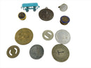 Eclectic Mix Pressed Metal, Tokens & Medal from Various Areas — front view