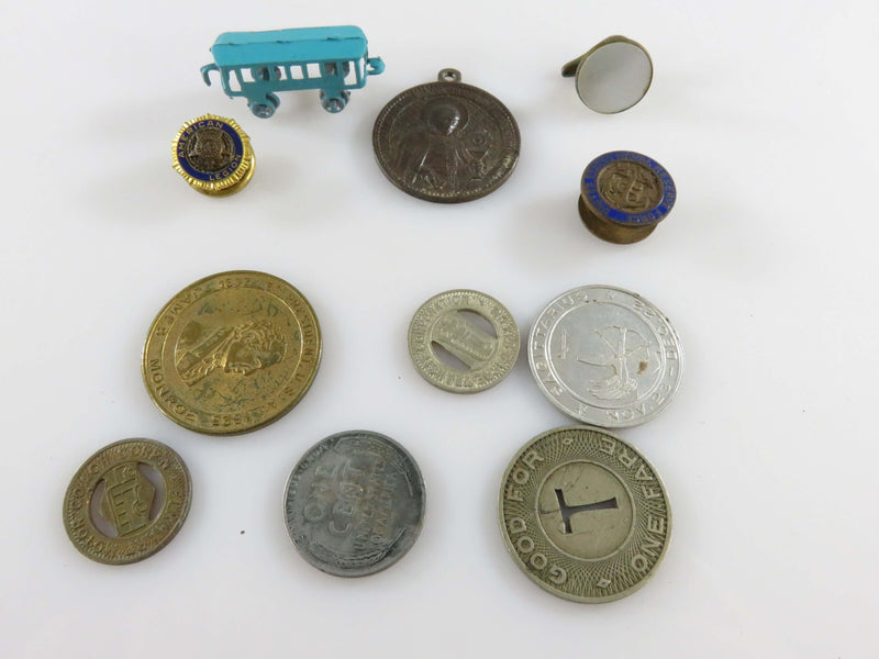 Eclectic Mix Pressed Metal, Tokens & Medal from Various Areas