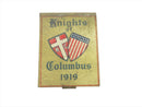 1919 Knights of Columbus Brushed metal Red White Blue Matchbook Holder