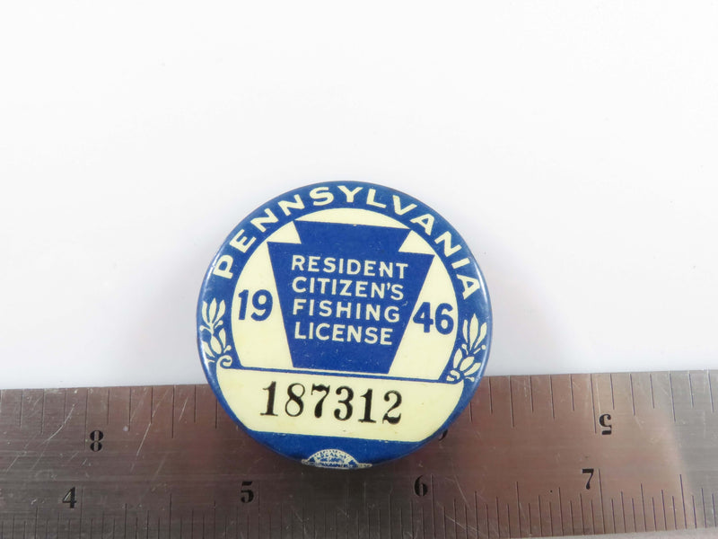 1946 Pennsylvania Resident Citizen's Fishing License Number 187312 Union Made