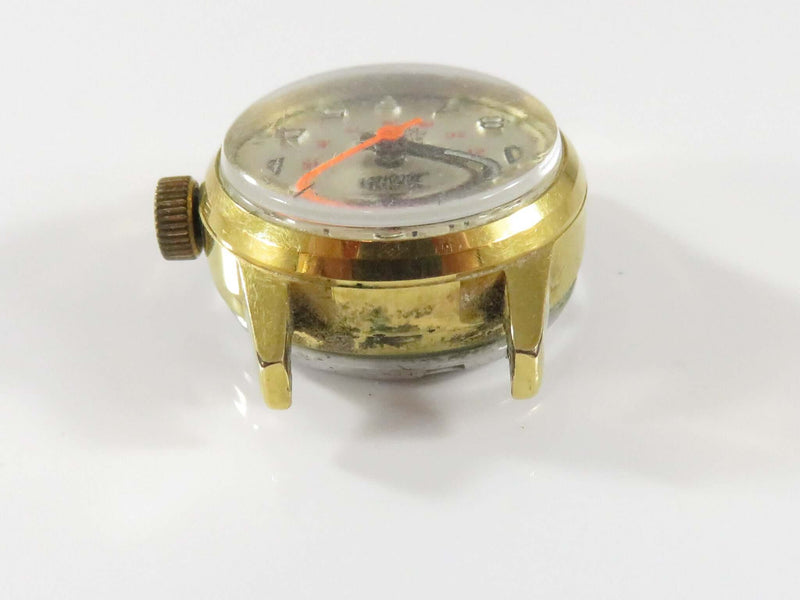 c1970's Telstar 21 Jewel Automatic Incabloc Wrist Watch 24 Hour Dial Red Second Hand