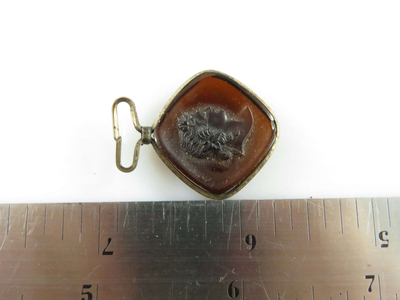 Antique Pocket Watch Glass Cameo FOB for Repair Repurpose