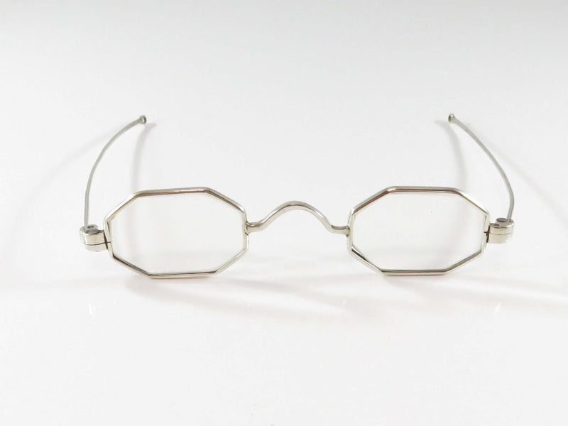 c1850 Coin Silver Eyeglass Spectacles With Glass Childrens 4" Temples