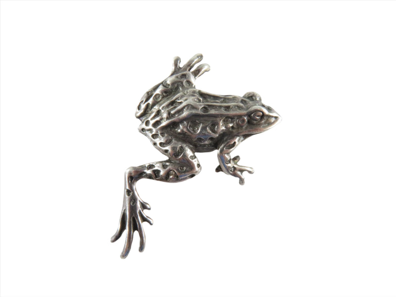 Small Sterling Silver Tree Frog Pin Jumping Tree Frog Brooch  Sterling