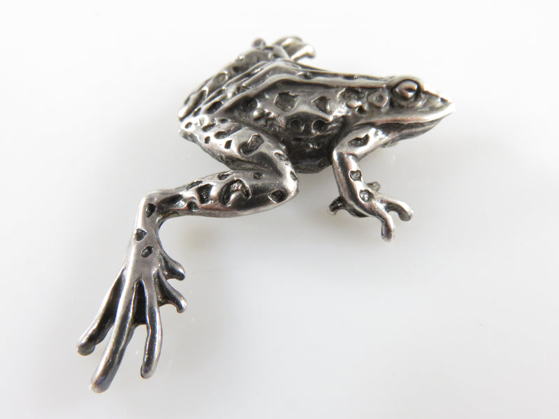 Small Sterling Silver Tree Frog Pin Jumping Tree Frog Brooch  Sterling