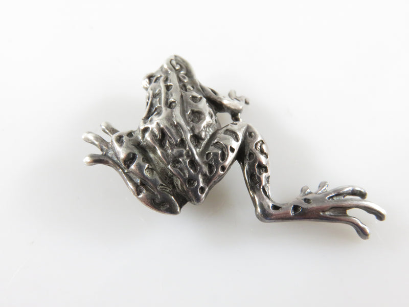 Small Sterling Silver Tree Frog Pin Jumping Tree Frog Brooch  Sterling