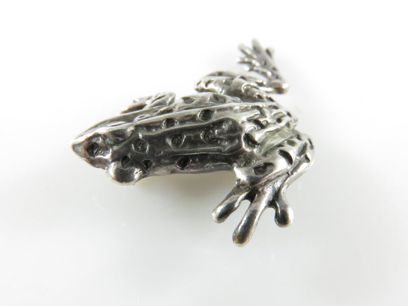 Small Sterling Silver Tree Frog Pin Jumping Tree Frog Brooch  Sterling