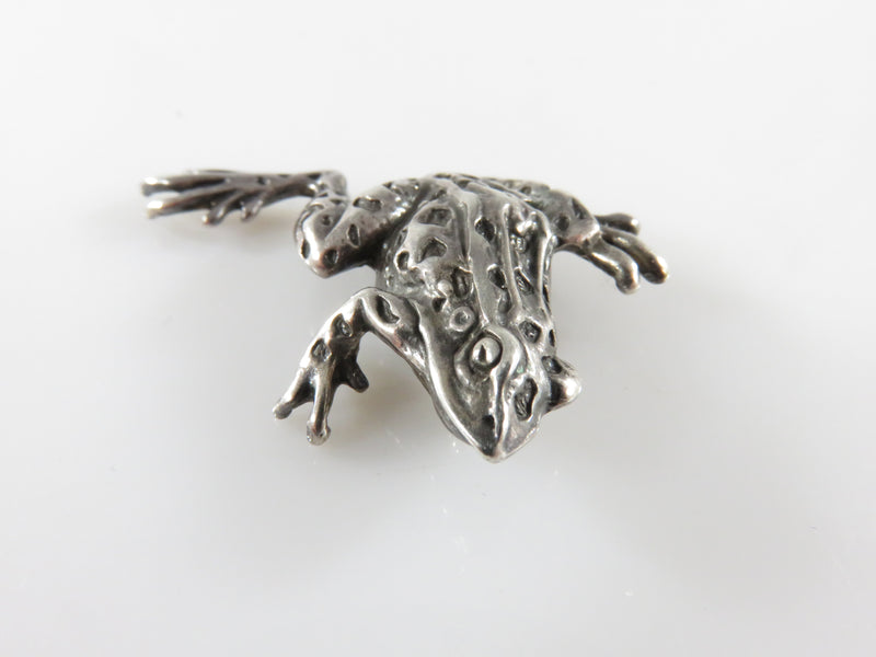 Small Sterling Silver Tree Frog Pin Jumping Tree Frog Brooch  Sterling