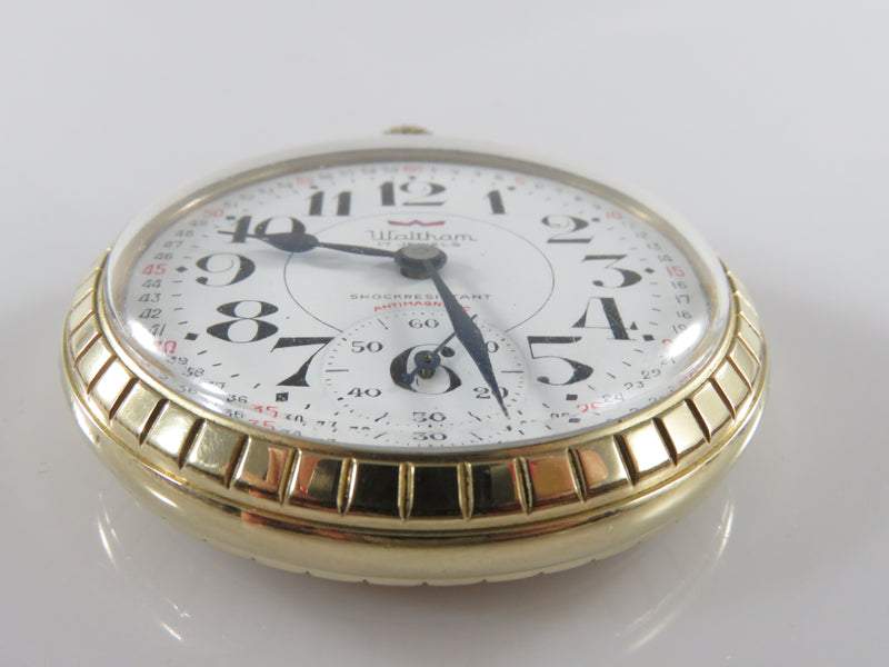Waltham 17 Jewel Antimagnetic Shock Resistant Gold Filled Pocket Watch For Repair