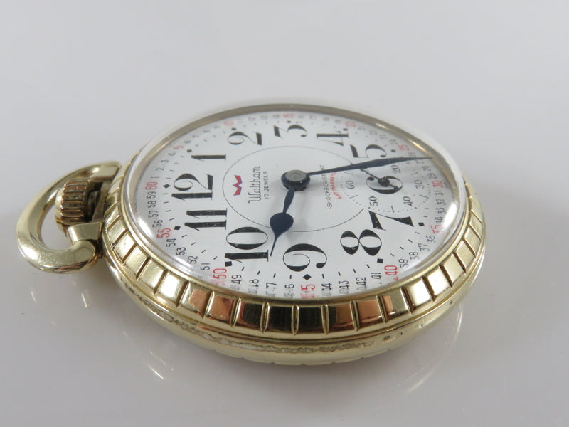 Waltham 17 Jewel Antimagnetic Shock Resistant Gold Filled Pocket Watch For Repair