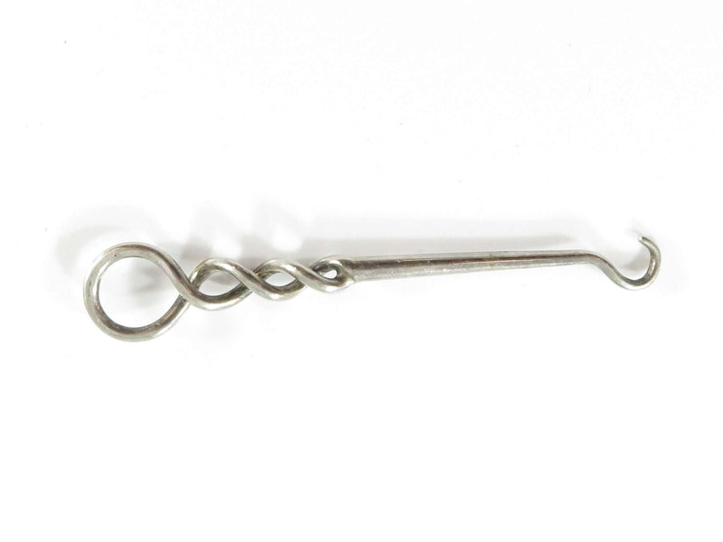 Antique Wire Form Victorian Shoe Button Hook Sterling Silver 2 3/4"