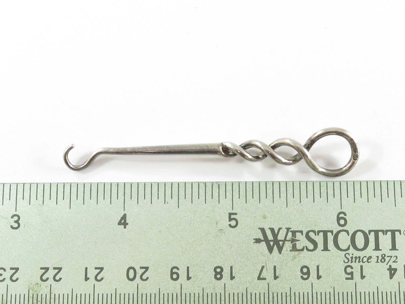 Antique Wire Form Victorian Shoe Button Hook Sterling Silver 2 3/4"