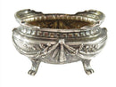 Antique Repousse Silvered Salt Cellar 2 5/8" Across 1.17 oz Unsigned — Silver — front view