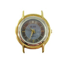 Vintage Bill Blass Women's Wrist Watch By Gruen Gray & Silver Dial Gilt Case Quartz Running