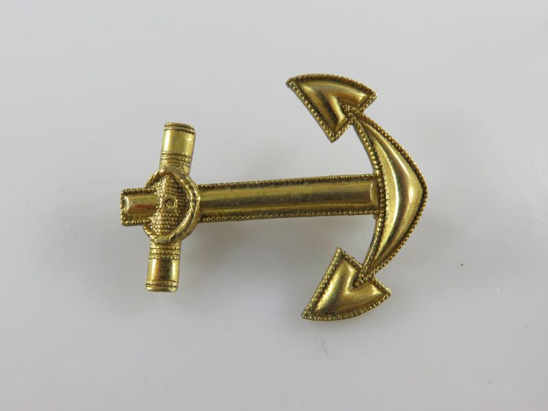 Vintage Blackinton Anchor Pin Brooch Military Style Mid Century Gold Filled Anchor