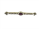 Antique 3 1/2" Foster & Bailey Purple glass Seed Pearl Accented Brooch Pin — Gold • Pearl, Seed Pearl — front view