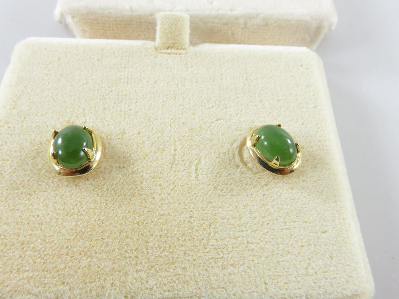 Rare Heisey Glass Post Pierced Earrings Faux Jade with Matching Necklace