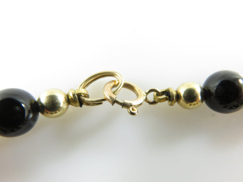 Pair of 1/20 12K Gold Filled Gold Ball Black & Black and White Faux Pearl Bracel