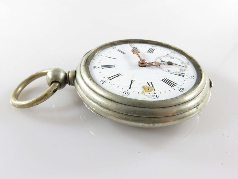 Antique Cylindre 10 rubis Key Wind Key Set Pocket Watch 36mm No Crystal 4 Restoration