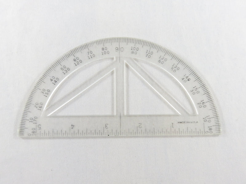 Multi-Use 180 Degree Protractor with 5 inch Ruler Drafting Protractor Fair Condition