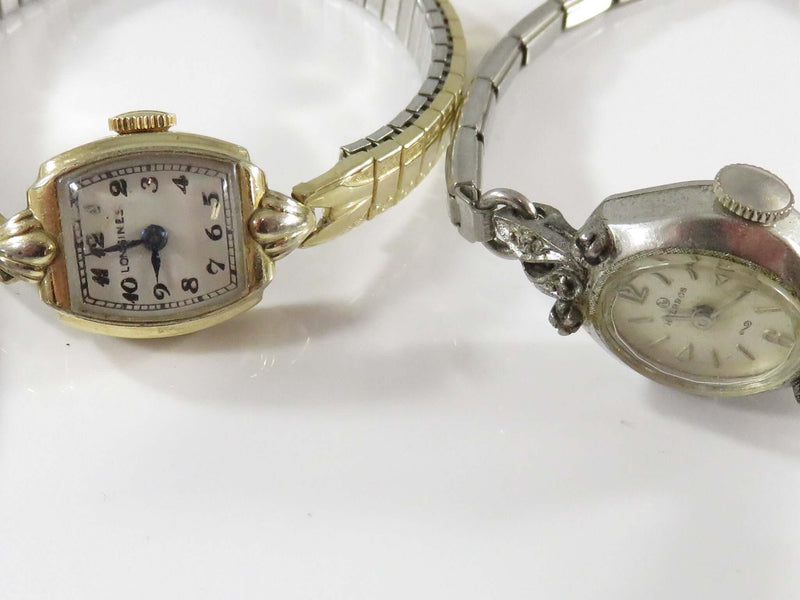 Longines, Bulova, Caravelle, Helbros Grouping of 4 Womens Watches for Repair Repurpose