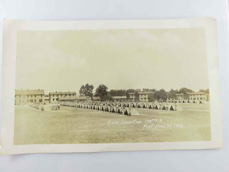 1936 178th Field Artillery "Tried & True" Field Inspection Photograph Fort Knox