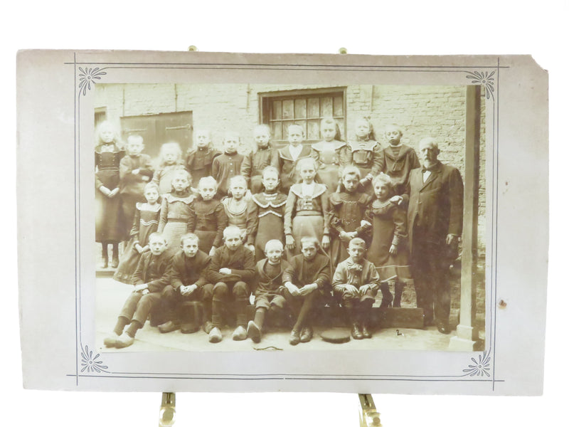 Wonderful Victorian Beautiful Girls Handsome Boys School Photo With School Maste