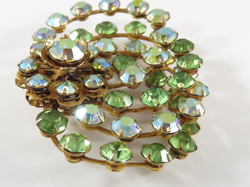 Vintage Rhinestone Sparkling Haute Couture Brooch by Lisa 2 3/8" Wide x 1 7/8" High